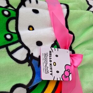 Hello Kitty Green Rainbow Blanket